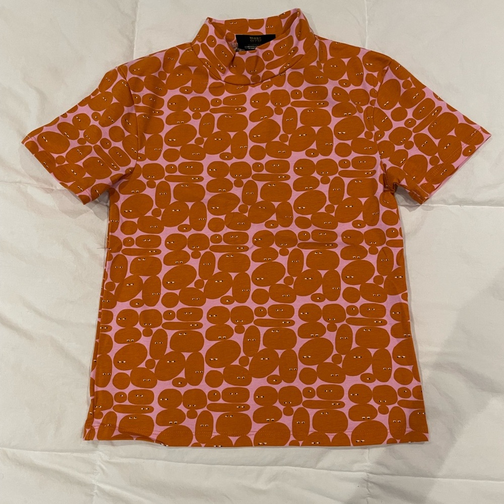 NWOT Nooworks ‘Pebble People’ Mock Neck Top Size XS